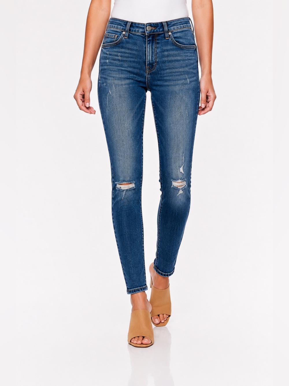 CALVIN KLEIN stretchy mid-rise slim distressed Jeans size‎ 27 X 30